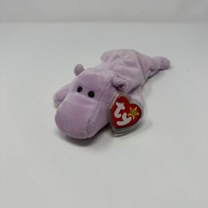 NWT 1993 The Beanie Baby Babies Collection Happy Hippo PVC Retired FLAW